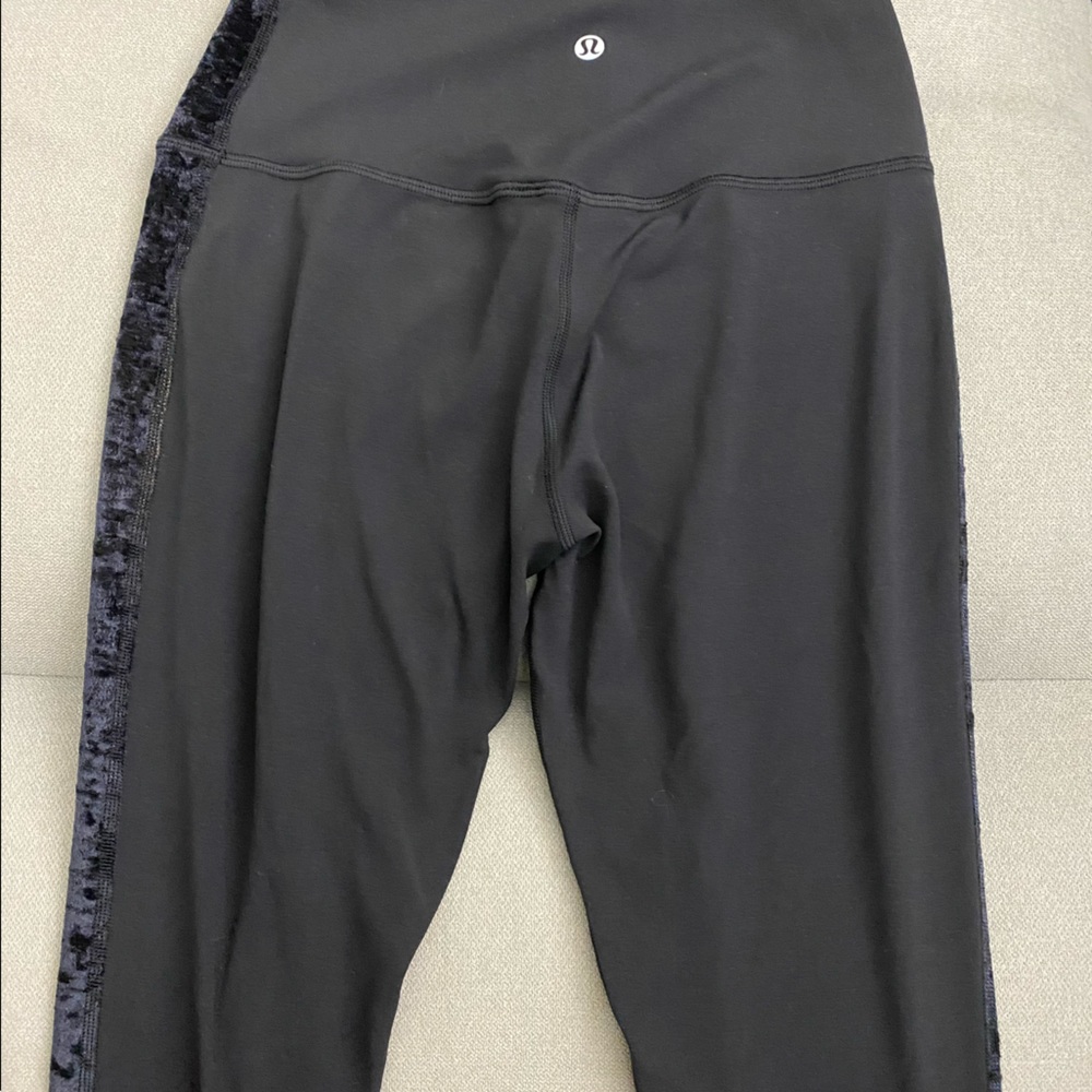 Lululemon align super high rise crushed velvet in black